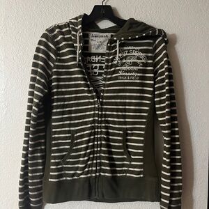 Lucky Brand Green and White Striped Jacket